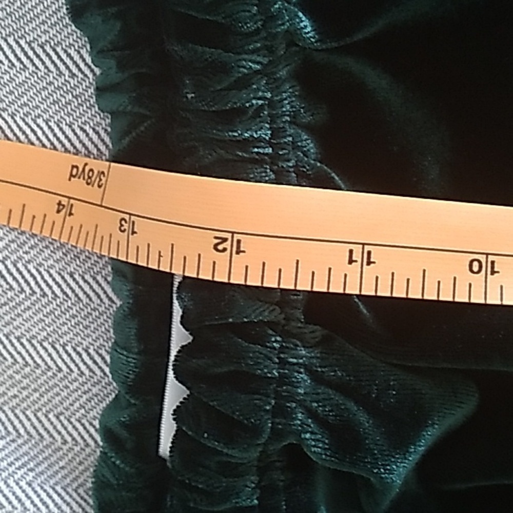 Valenti Women's Size Small Forest/Hunter Green Velvet Pull On Pants *Altered* - Picture 10 of 13